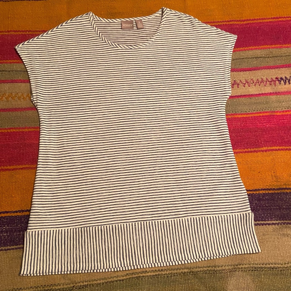 Chico’s Mixed Shadow Stripes Tunic